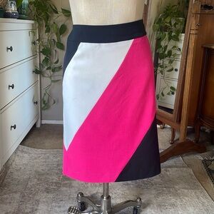 Skirt retro 80s color block, plus size 20W